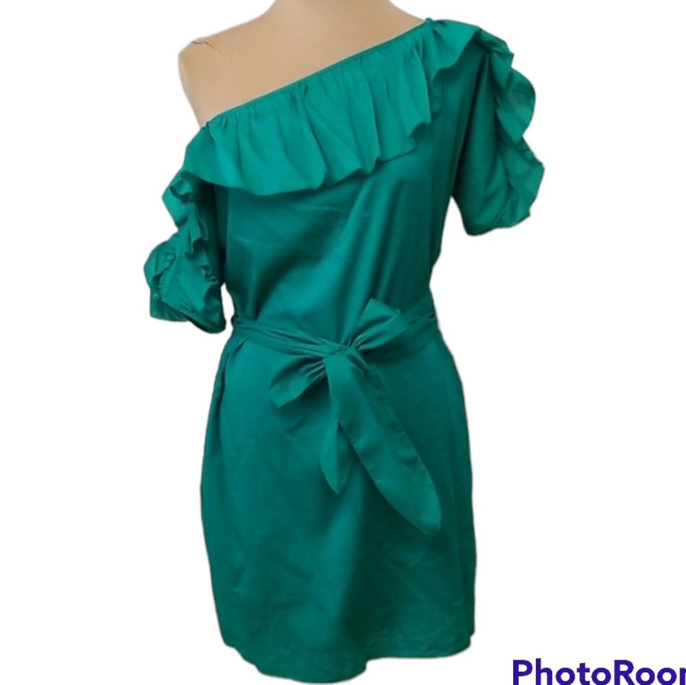 Juicy Couture asymmetrical green mini dress, size S
